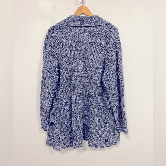 Barefoot Dreams Cozychic Lite Montecito Cardi Heathered Indigo/Stone 3X - Picture 12 of 16